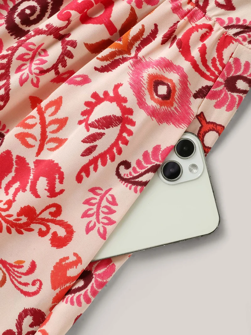 Sweet Florals Notched Collar Midi Dress