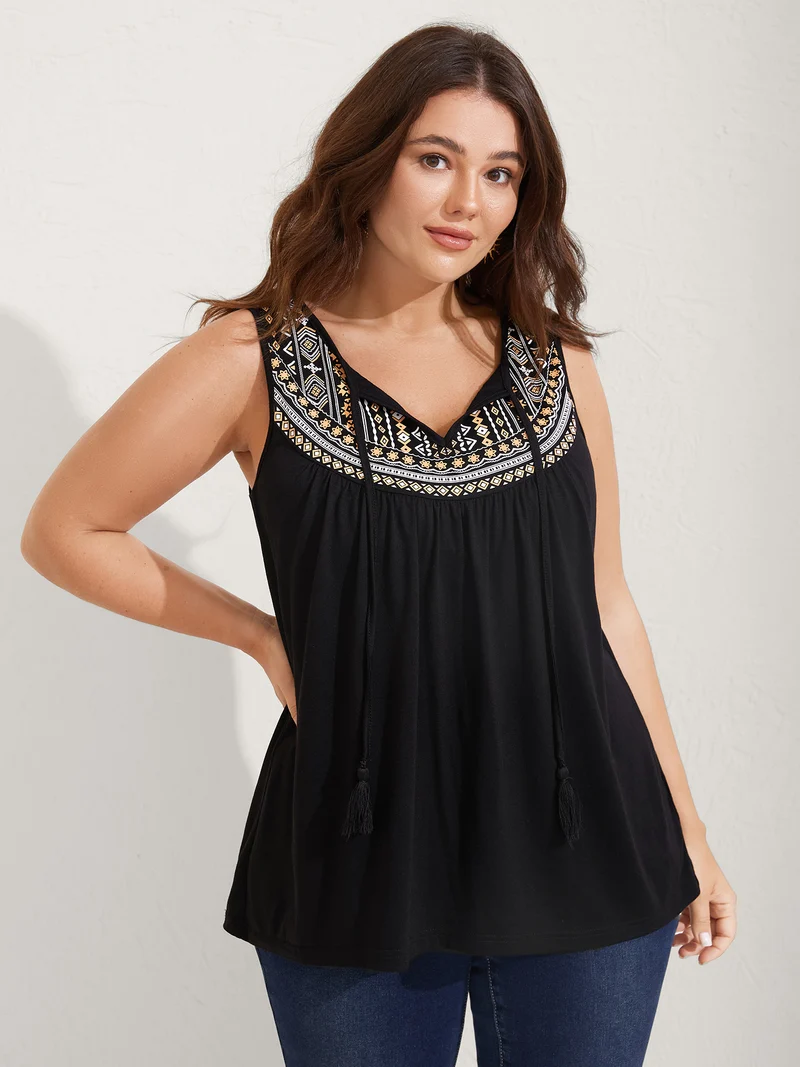 Stretchy Boho Casual Tank Top
