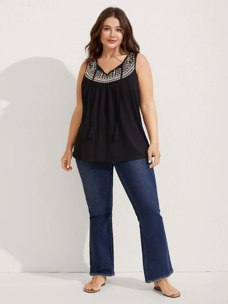 Stretchy Boho Casual Tank Top