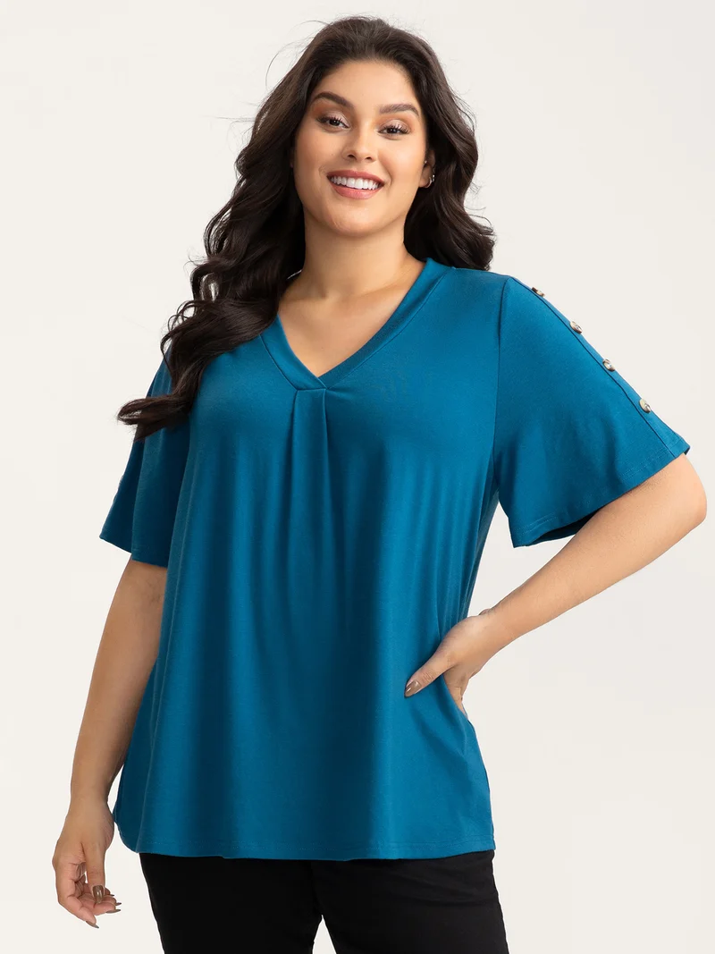 Supersoft Bust-Friendly Pleated T-Shirt