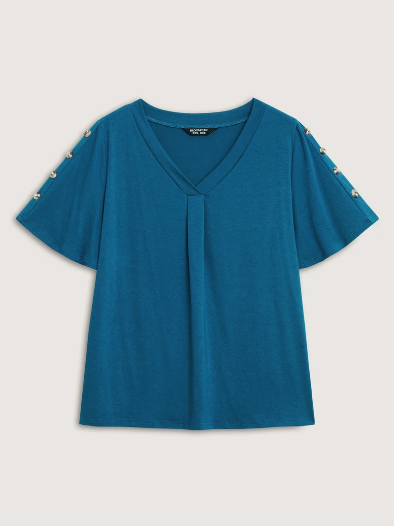 Supersoft Bust-Friendly Pleated T-Shirt