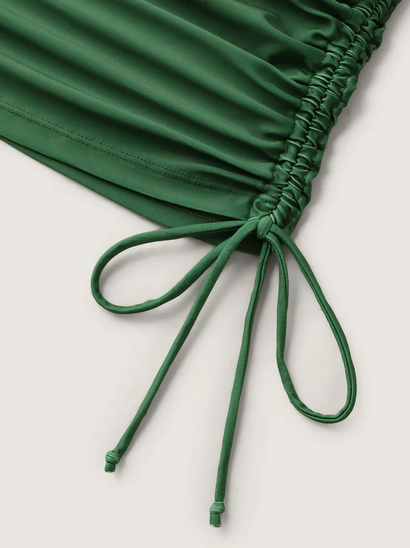 Tropical Invite Drawstring Swim Top