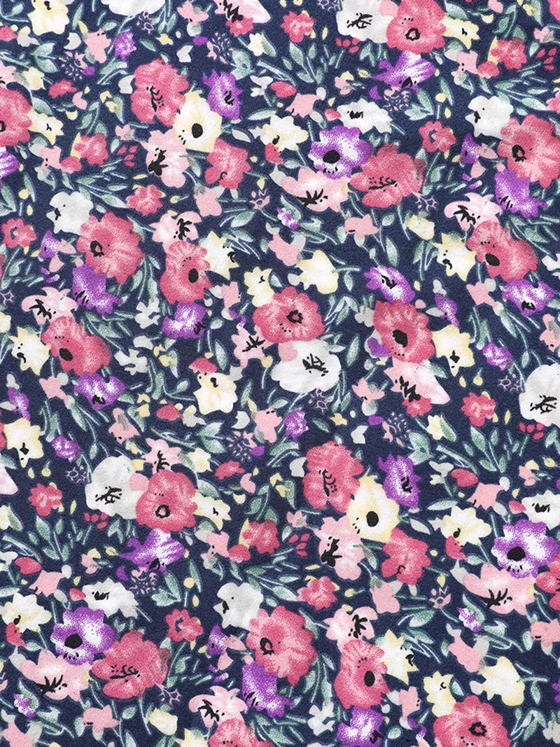Floral Print Lotus Neck Tank Top