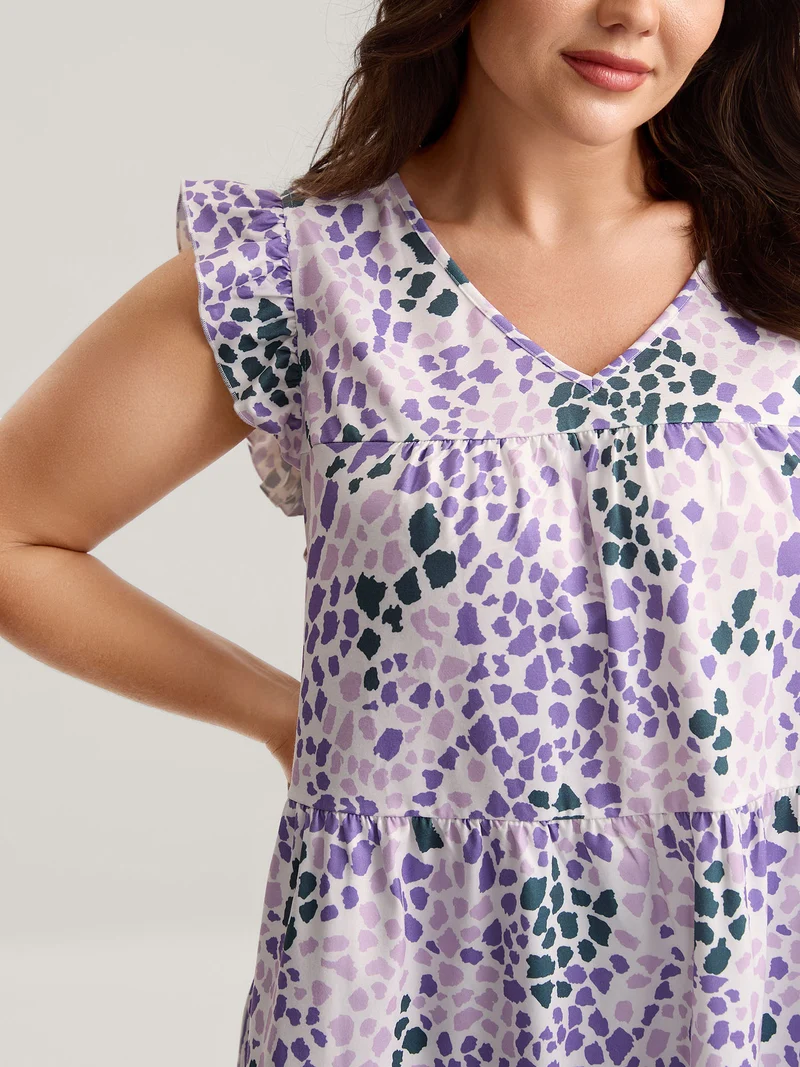 Colorful Leopard Print Bust-Comfort Top