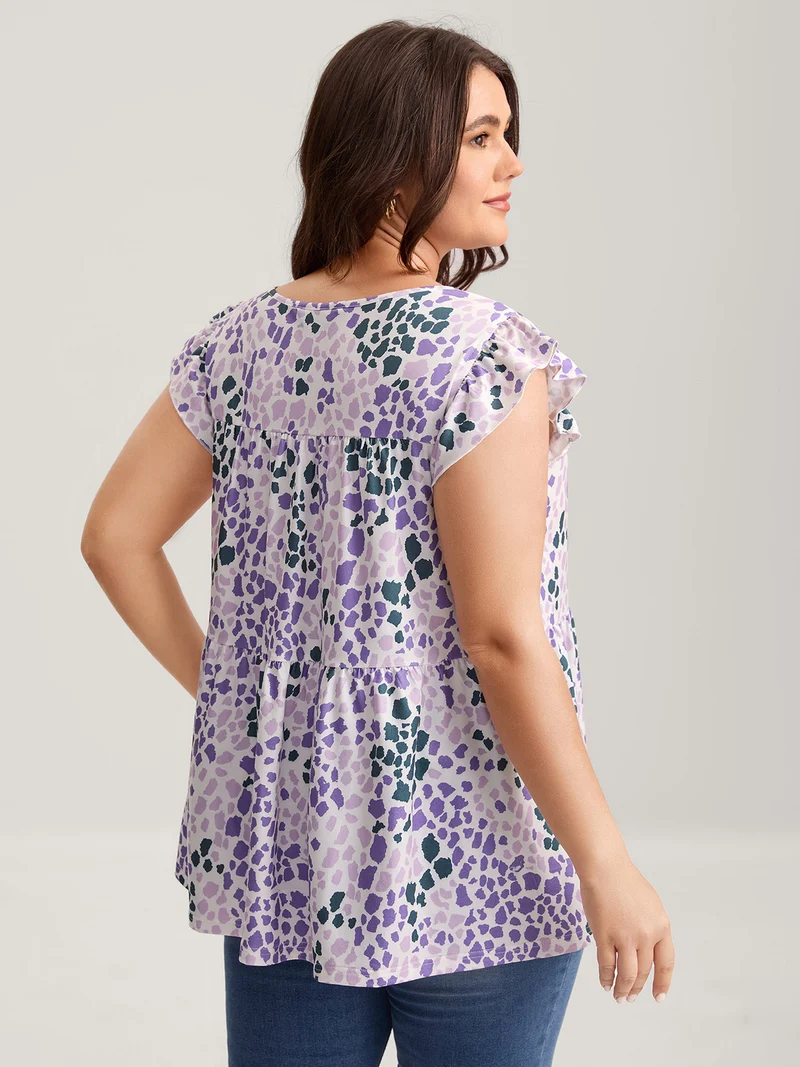 Colorful Leopard Print Bust-Comfort Top