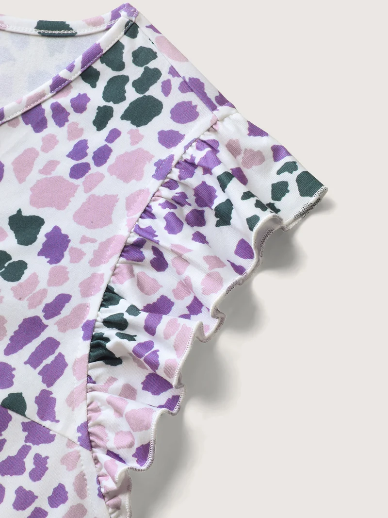 Colorful Leopard Print Bust-Comfort Top