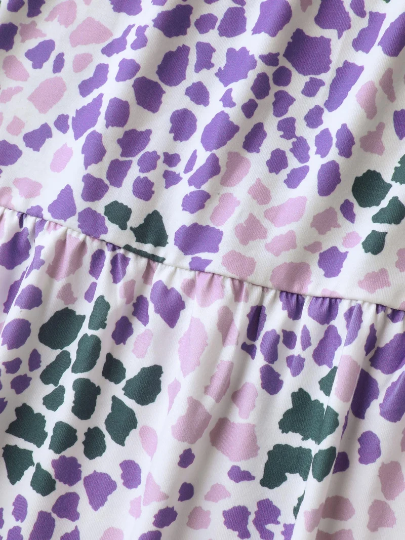Colorful Leopard Print Bust-Comfort Top