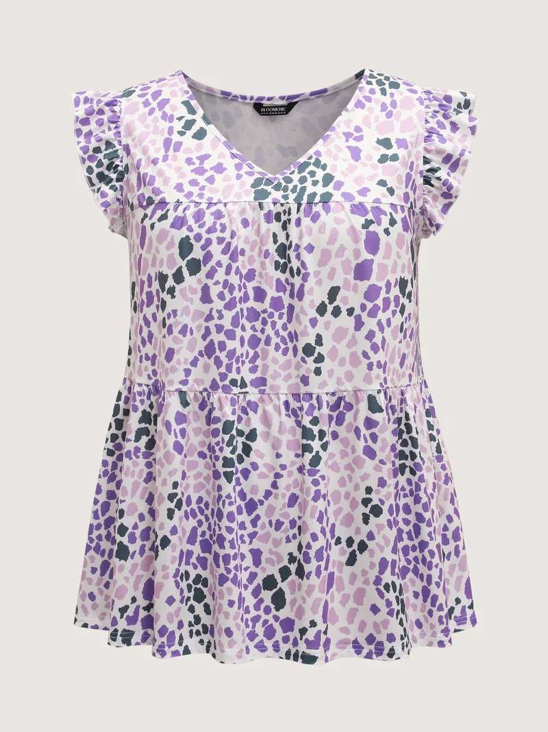 Colorful Leopard Print Bust-Comfort Top