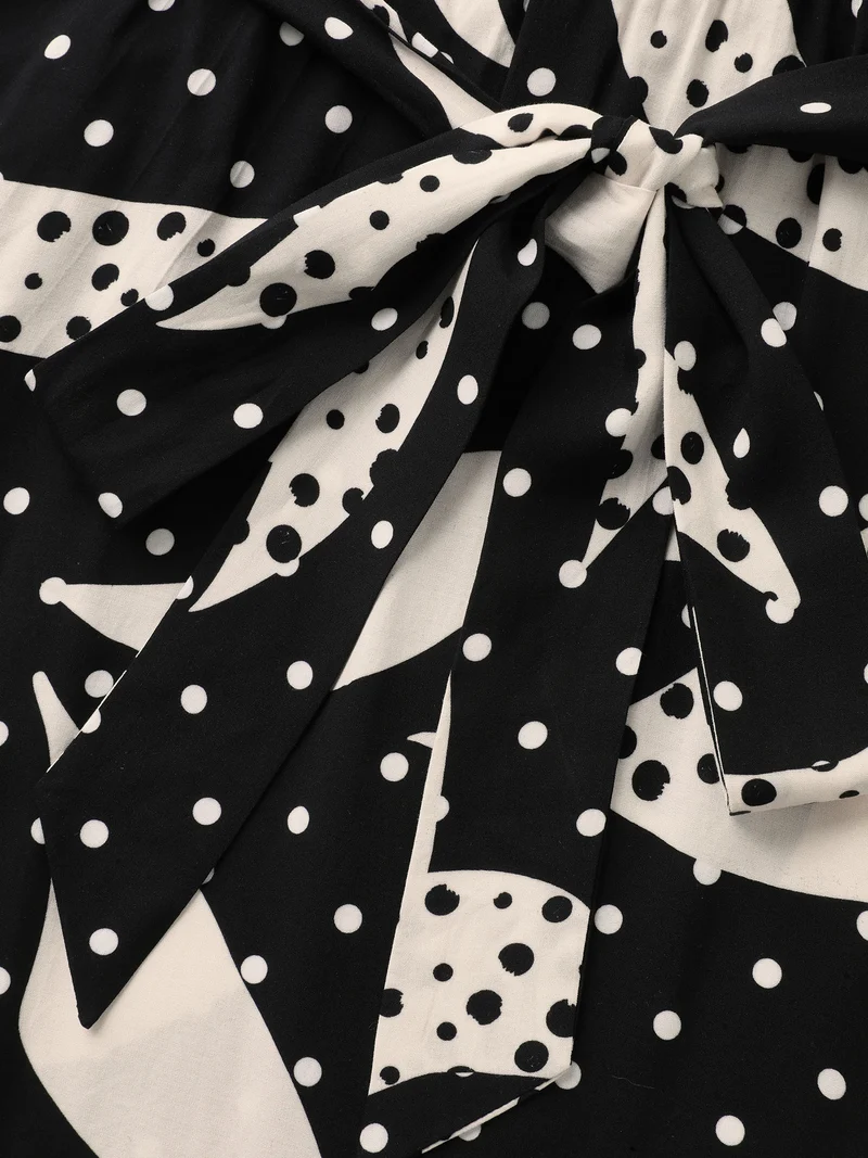 Geometric Print Pleated Midi Dress