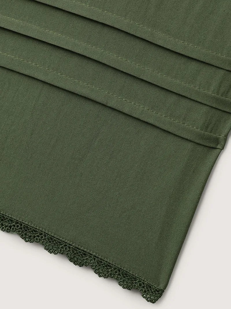 Waist Drawstring Wide-Leg Pleated Pants