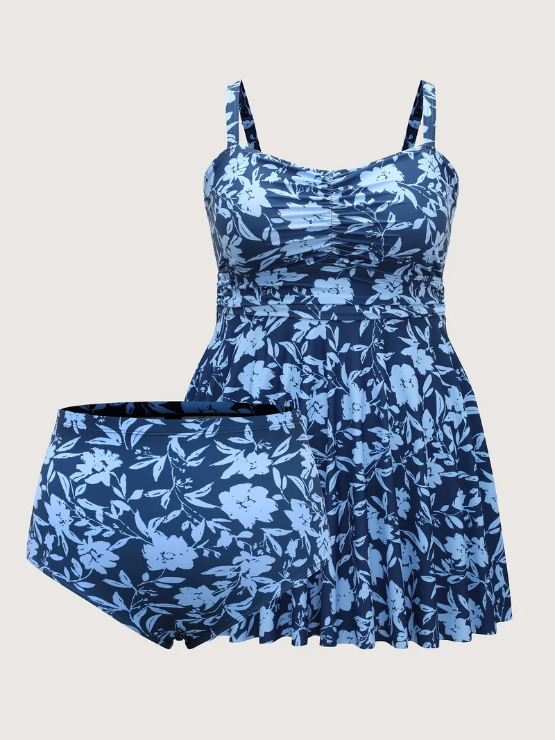 Floral Fit and Flare Swim Dress
