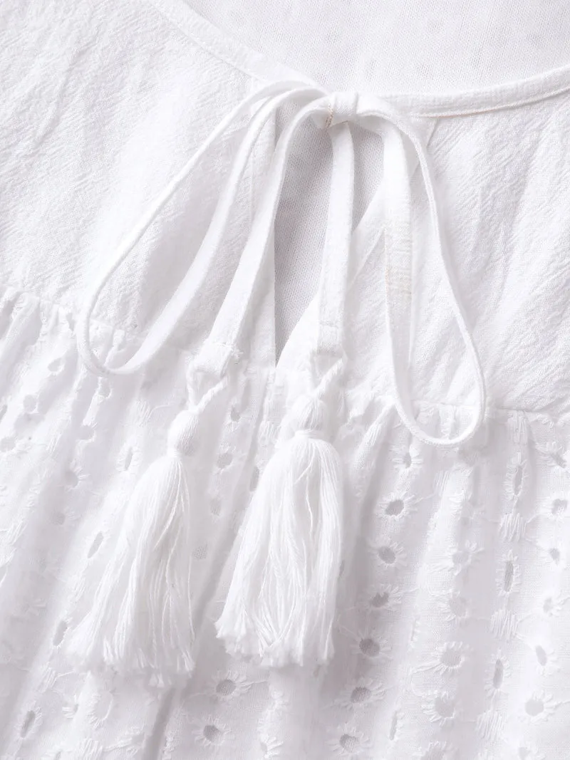 Cotton Eyelet Embroidered Tank Top