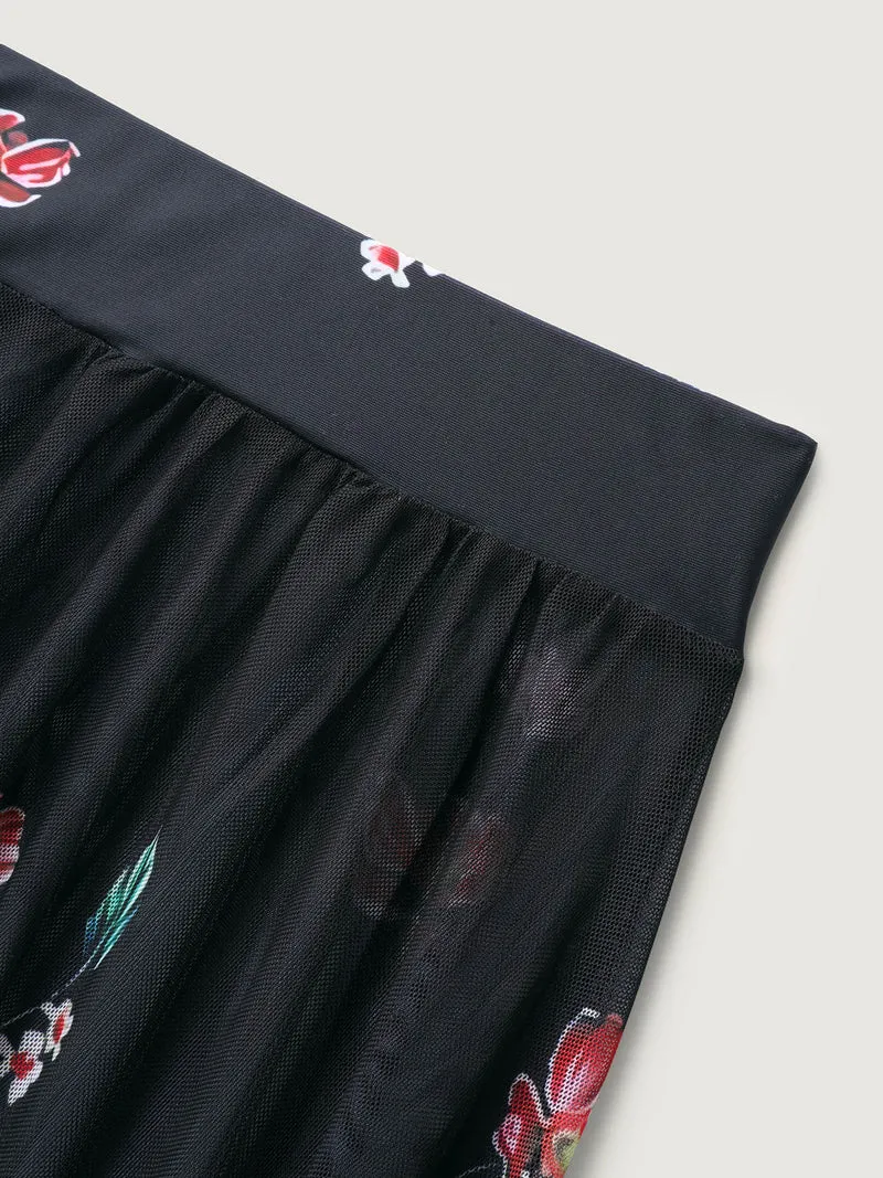 Two-Piece Floral Print Sarong, Swimsuit