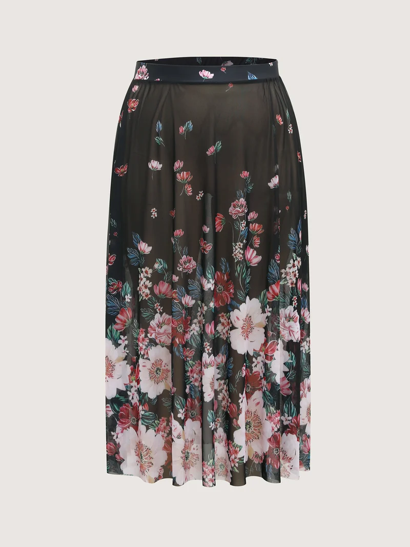 Two-Piece Floral Print Sarong, Swimsuit
