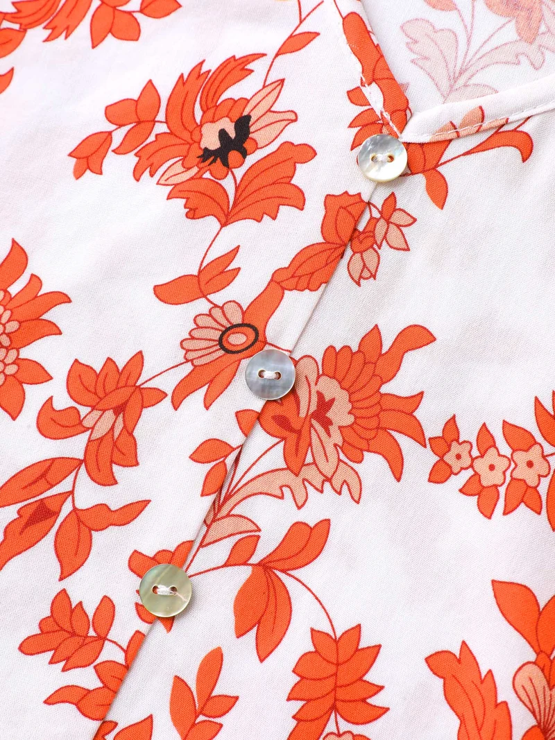 Sunkissed Florals Ruffled Trim Blouse