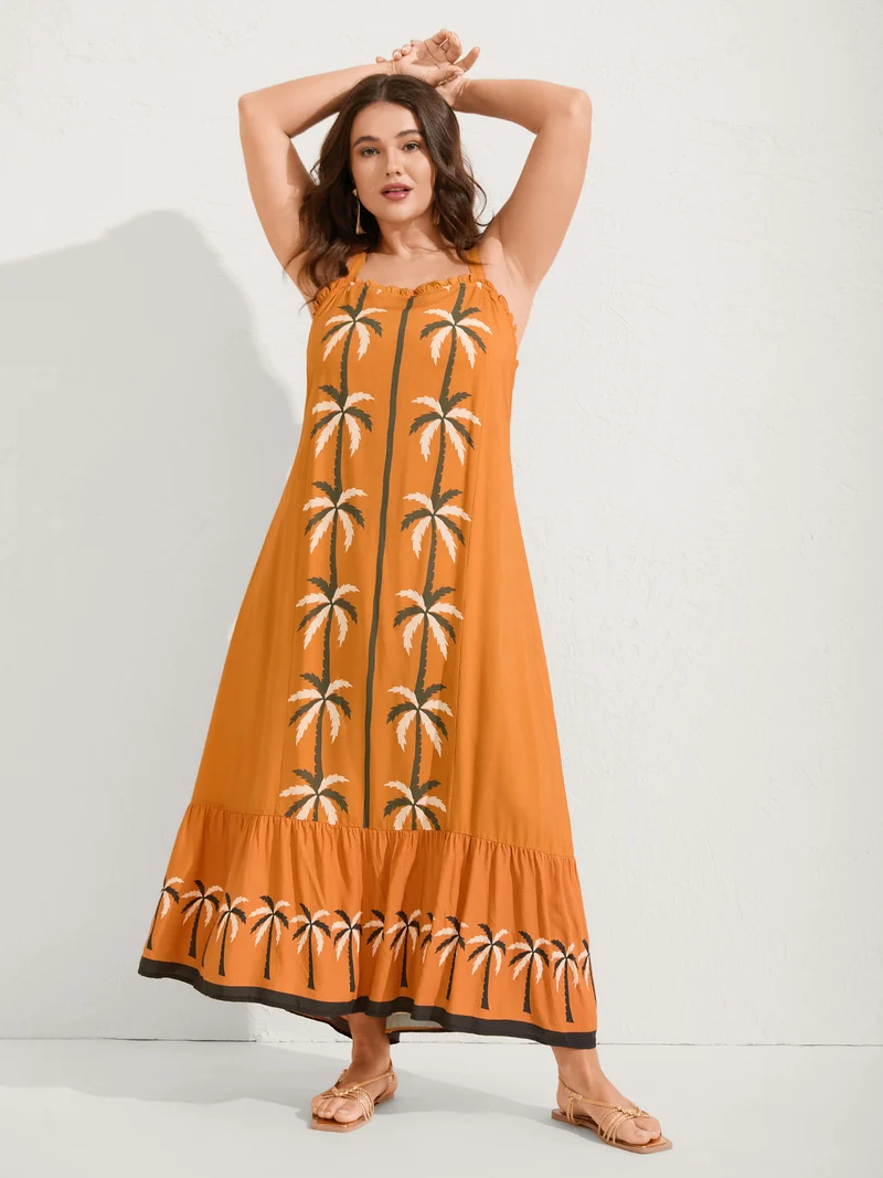 Everything Tropical A-Line Cami Midi Dress