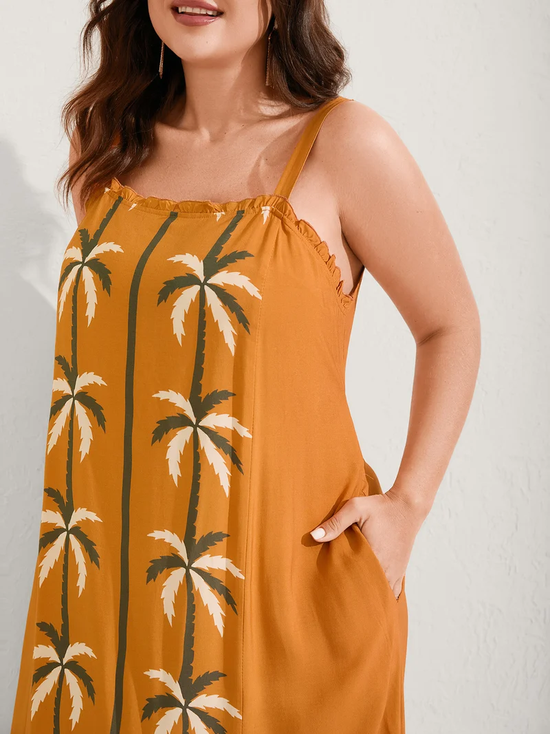 Everything Tropical A-Line Cami Midi Dress