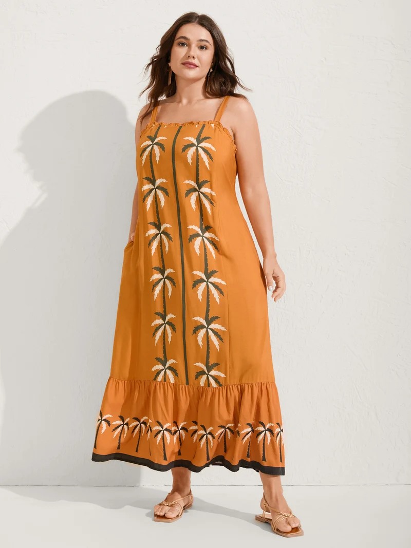 Everything Tropical A-Line Cami Midi Dress