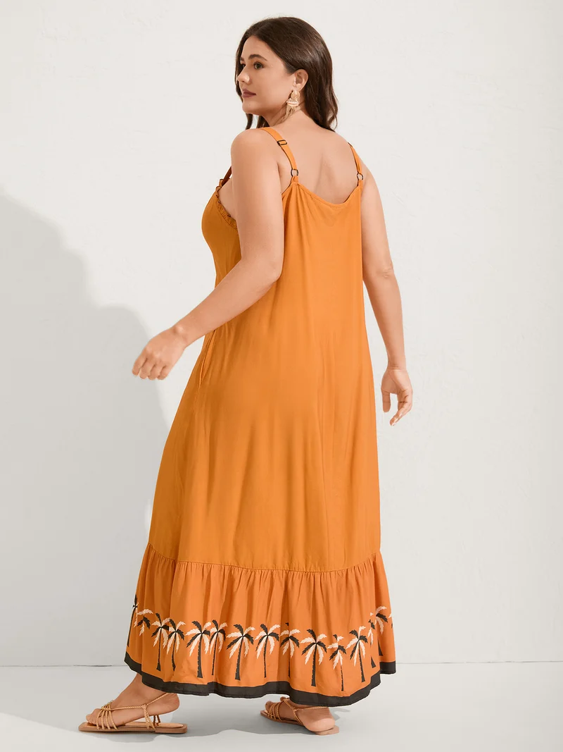 Everything Tropical A-Line Cami Midi Dress
