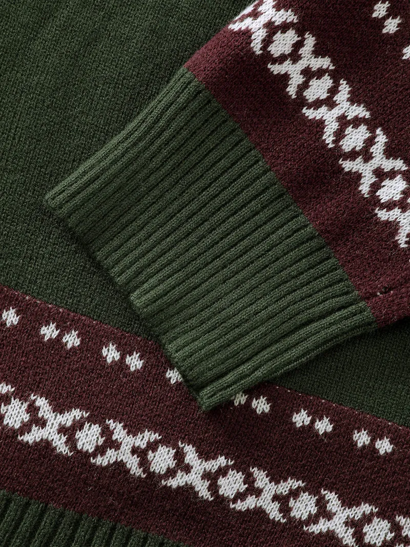 Fox Fair-Isle Jacquard Knit Cardigan