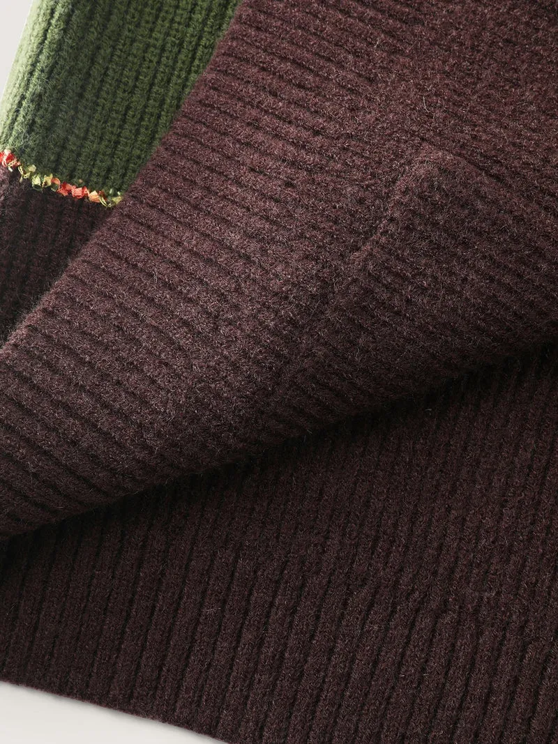 Textured Front-Open Heather Knit Cardigan