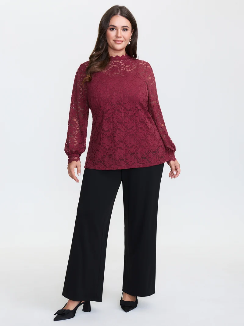 Spice It Up Sheer Lace Blouse