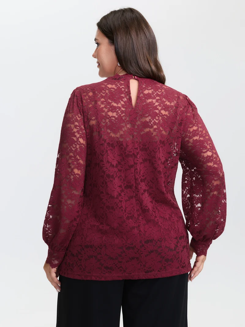 Spice It Up Sheer Lace Blouse