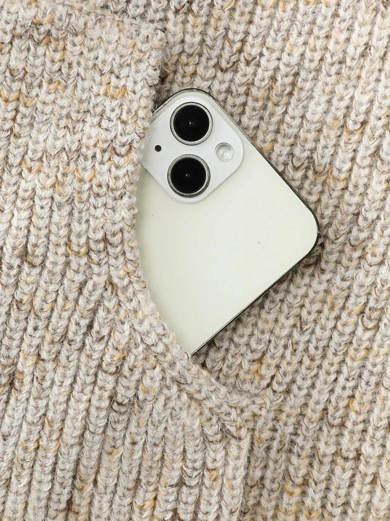 Heather Hooded Pocket Ribbed Hem Pullover