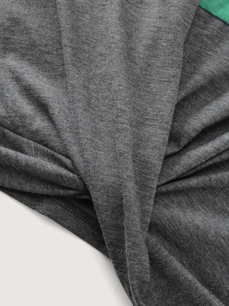 Twisted Hem Colorblock Heather T-Shirt