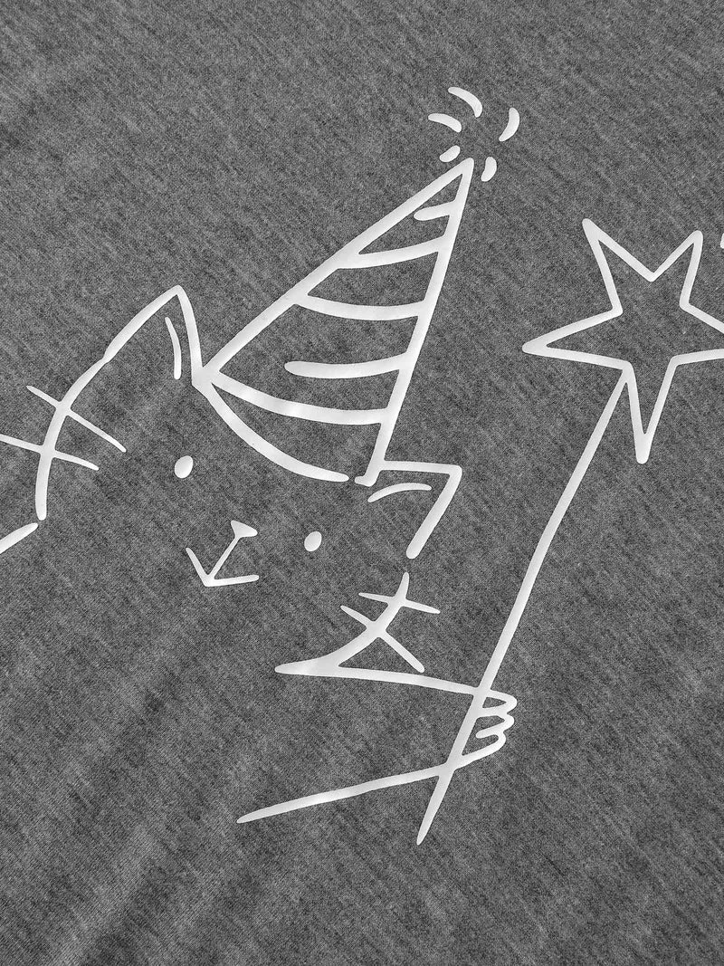 Supersoft Happy Cat Motif V-Neck Midi Dress