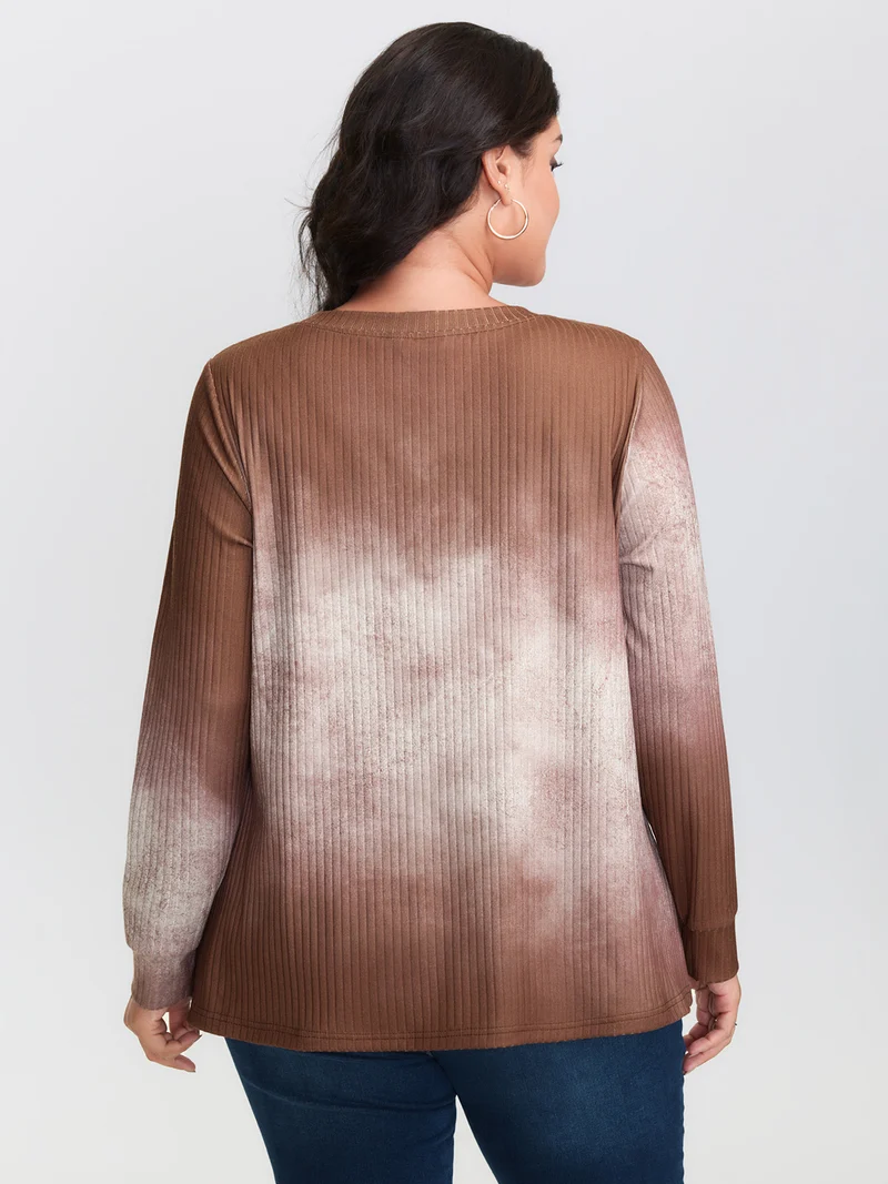 Textured Tie-Dye Star Detail T-Shirt