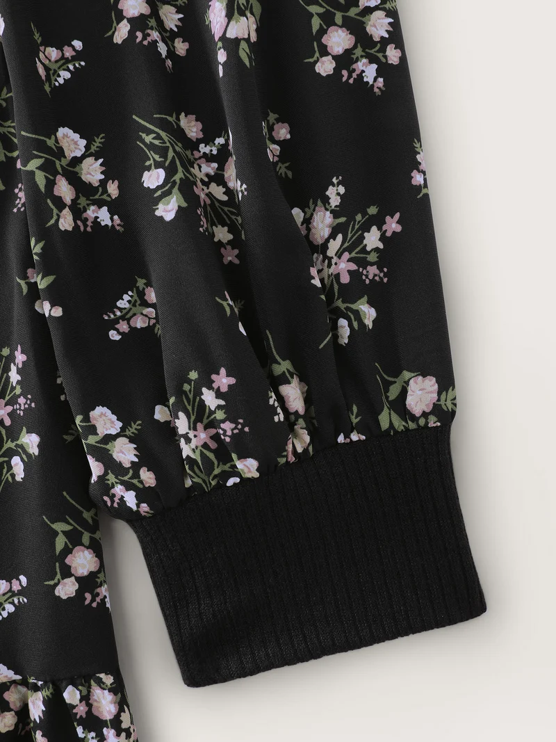 2-in-1 Floral Ruched Midi Dress