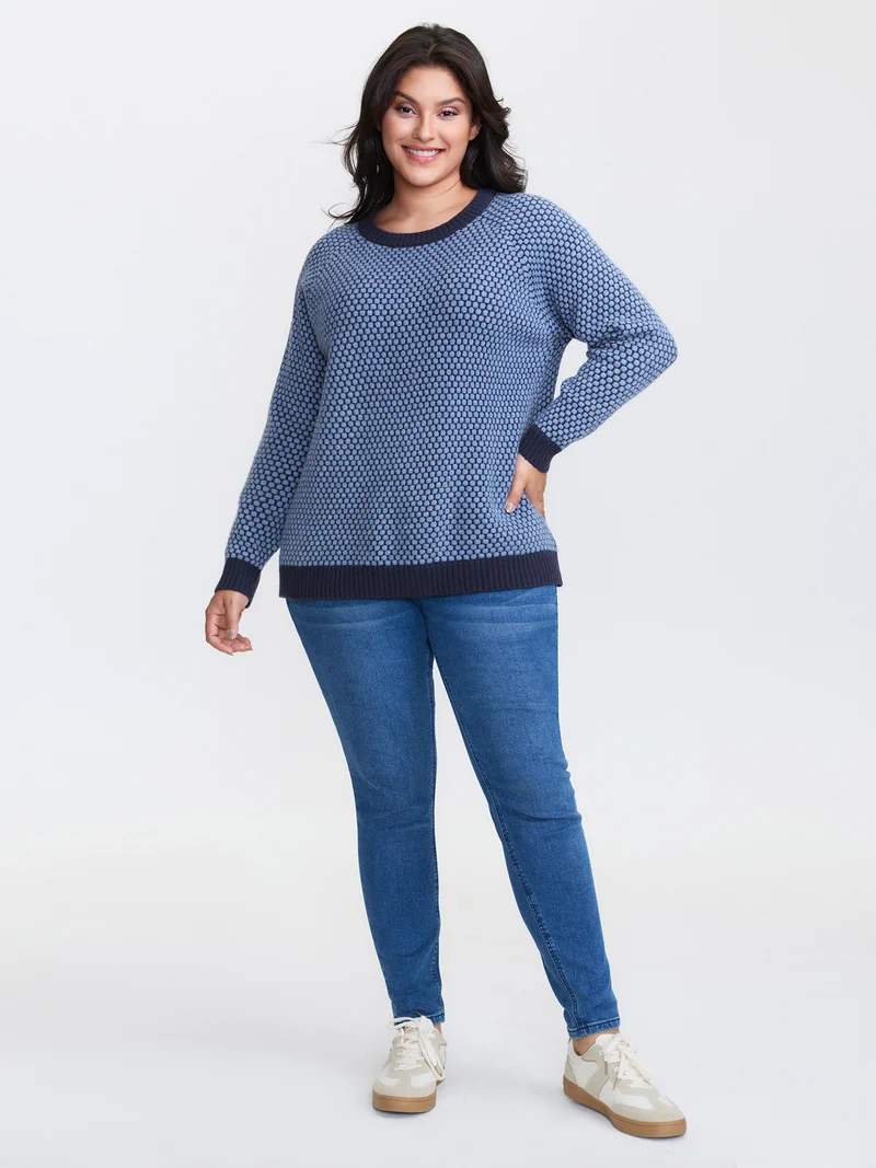 Supersoft Geometric Textured Super Stretchy Pullover
