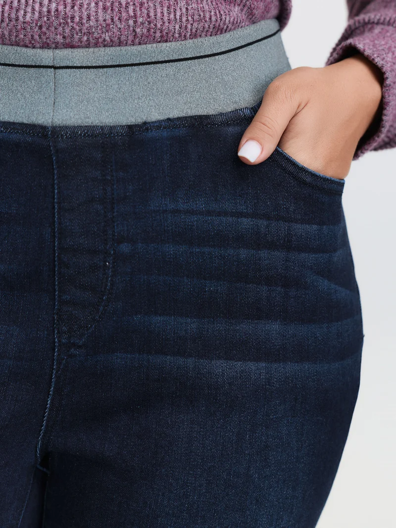 Supersoft Rubber Wide Waist Skinny-Fit Jeans