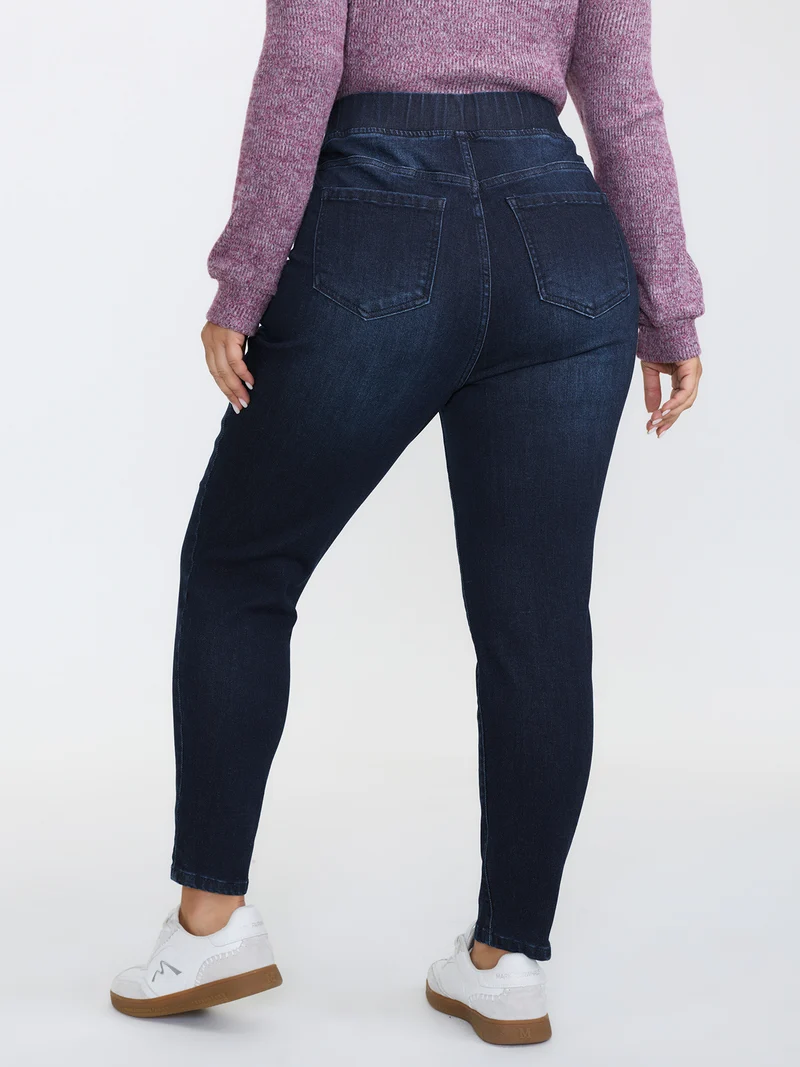 Supersoft Rubber Wide Waist Skinny-Fit Jeans