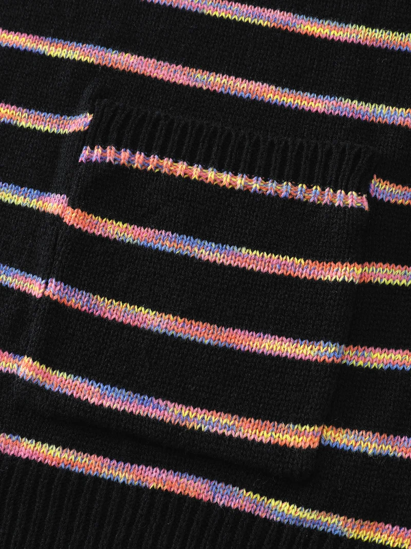 Color Gradient Heather Pockets Knit Cardigan