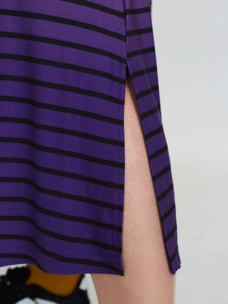 Color Gradient Stripe V-Neck Sleep Dress