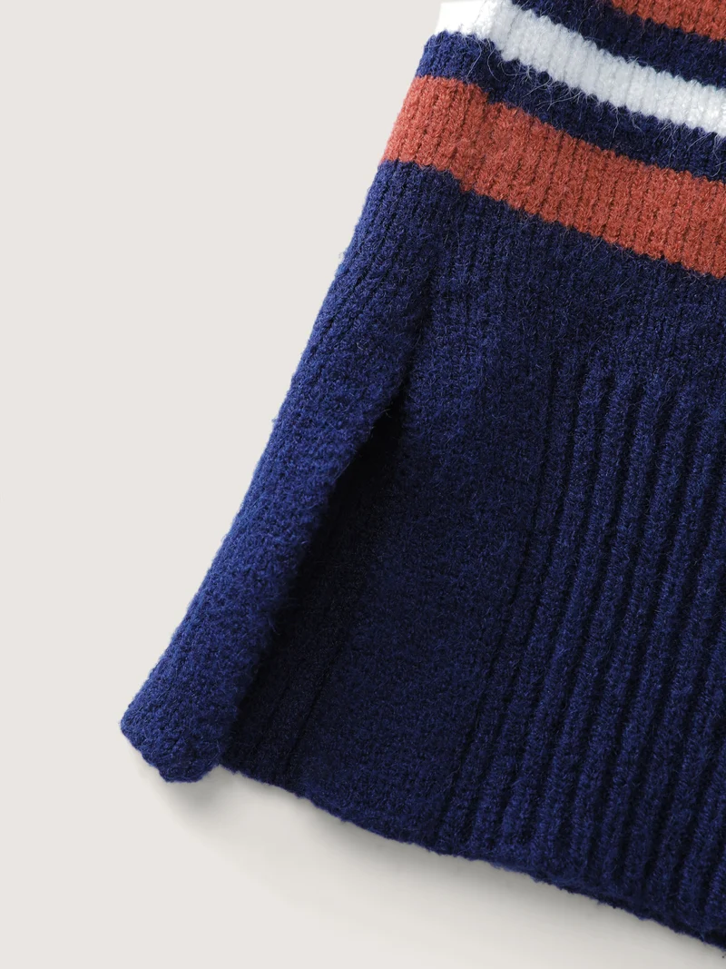 Supersoft Stripes Polo Collar Pullover