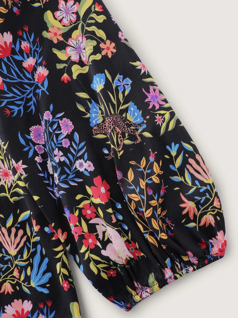 Rayon Floral Collage Lace Blouse