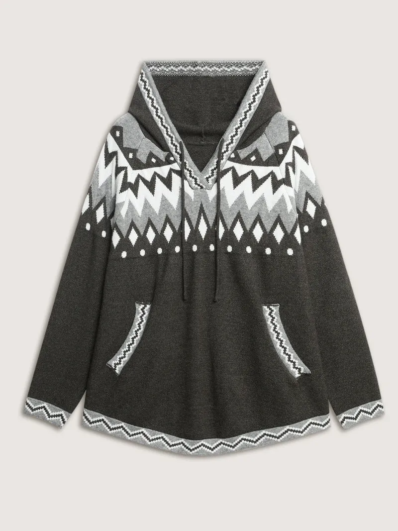 Supersoft Fair-Isle Super Stretchy Curvy Pullover