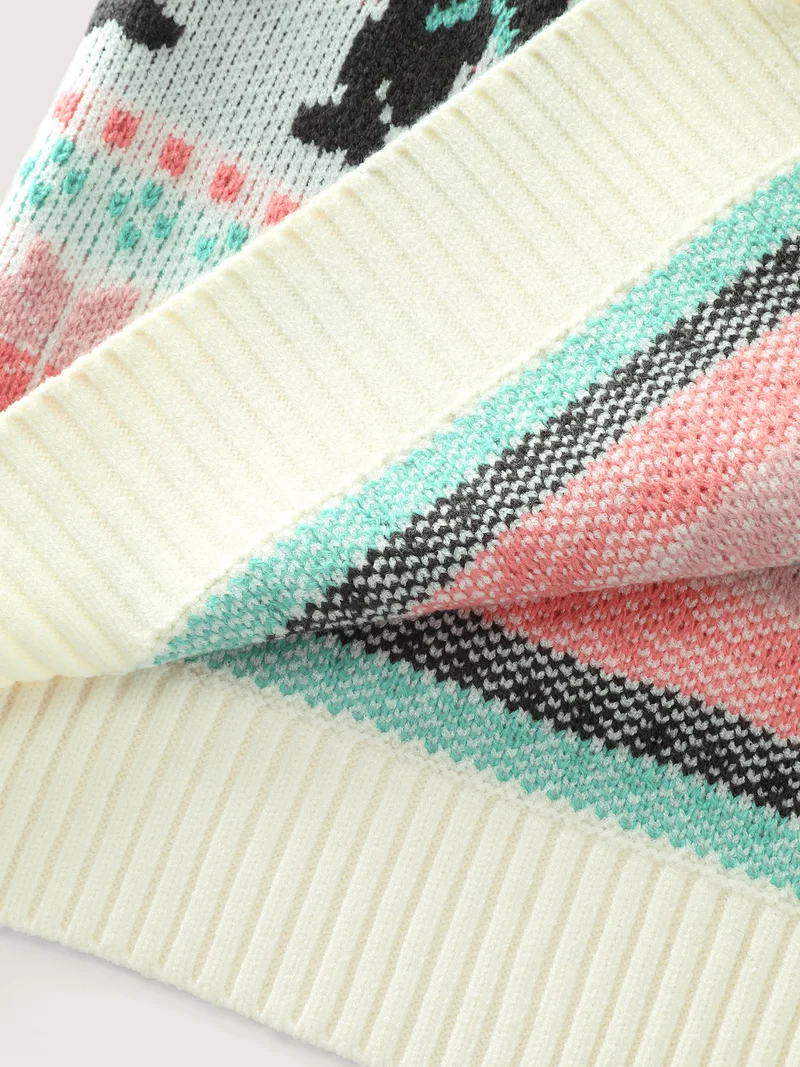 Supersoft Festive Penguin Pattern Jacquard Knit Cardigan