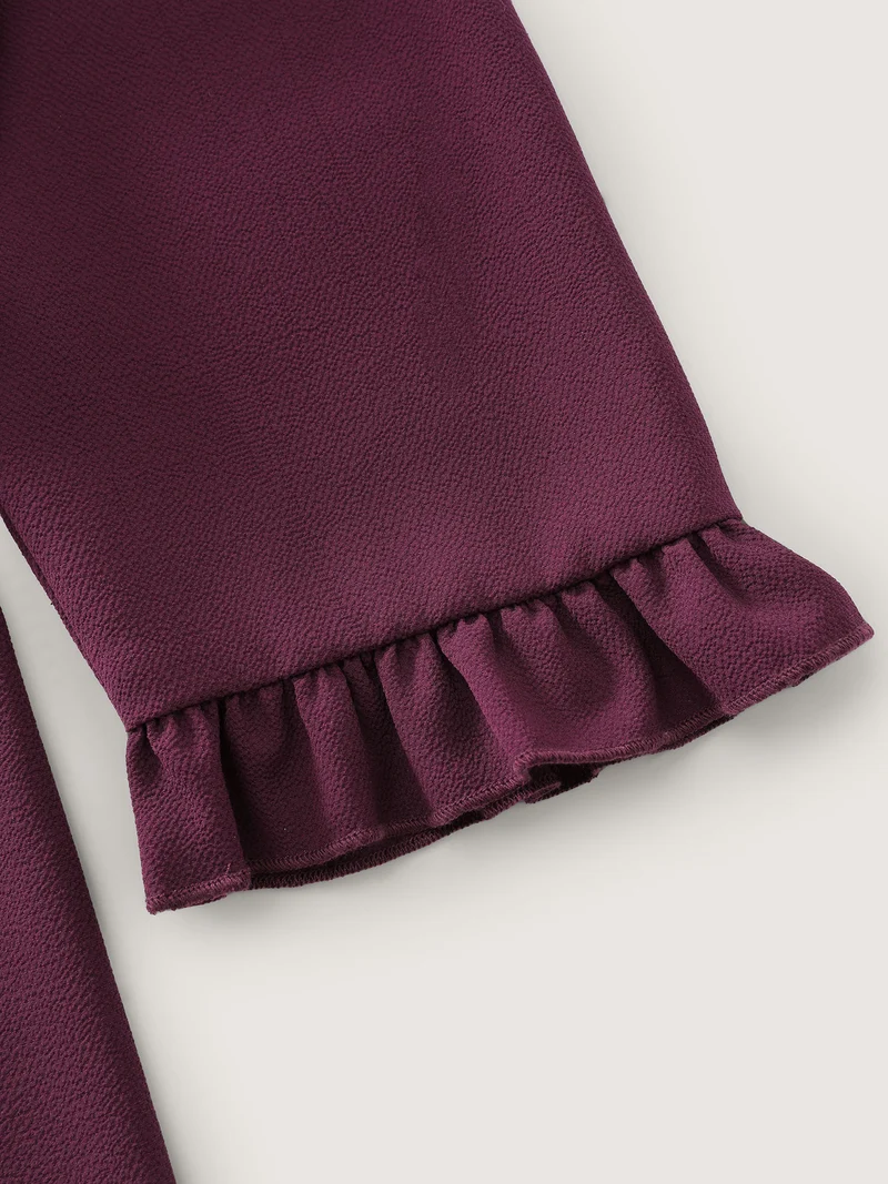 Back-Tie Sweetheart Neckline Ruffled Blouse