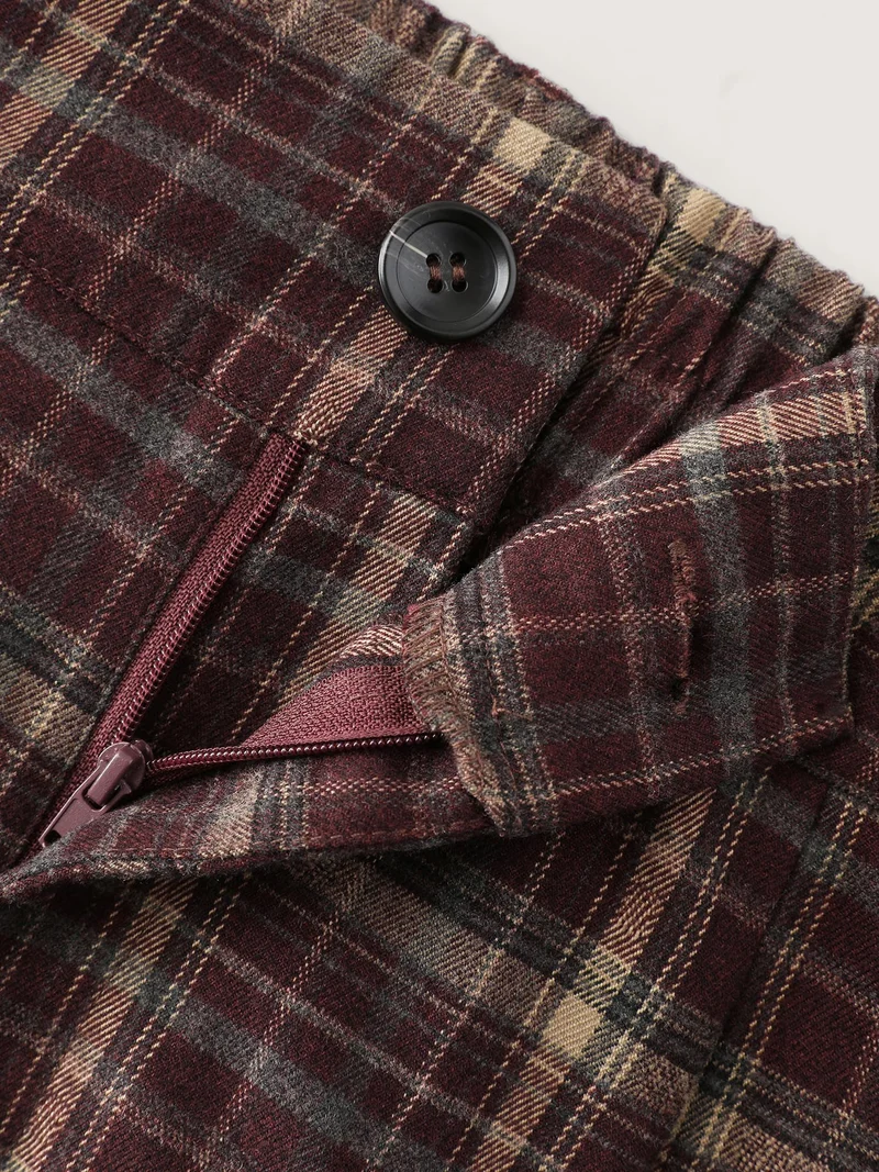 Checkered Pattern Pockets Pants
