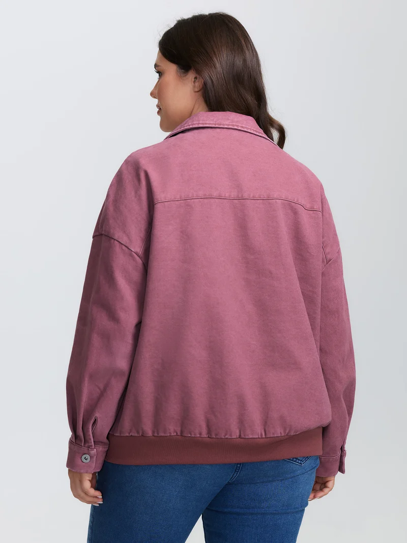 Pure Cotton Washed Zipper Jacket