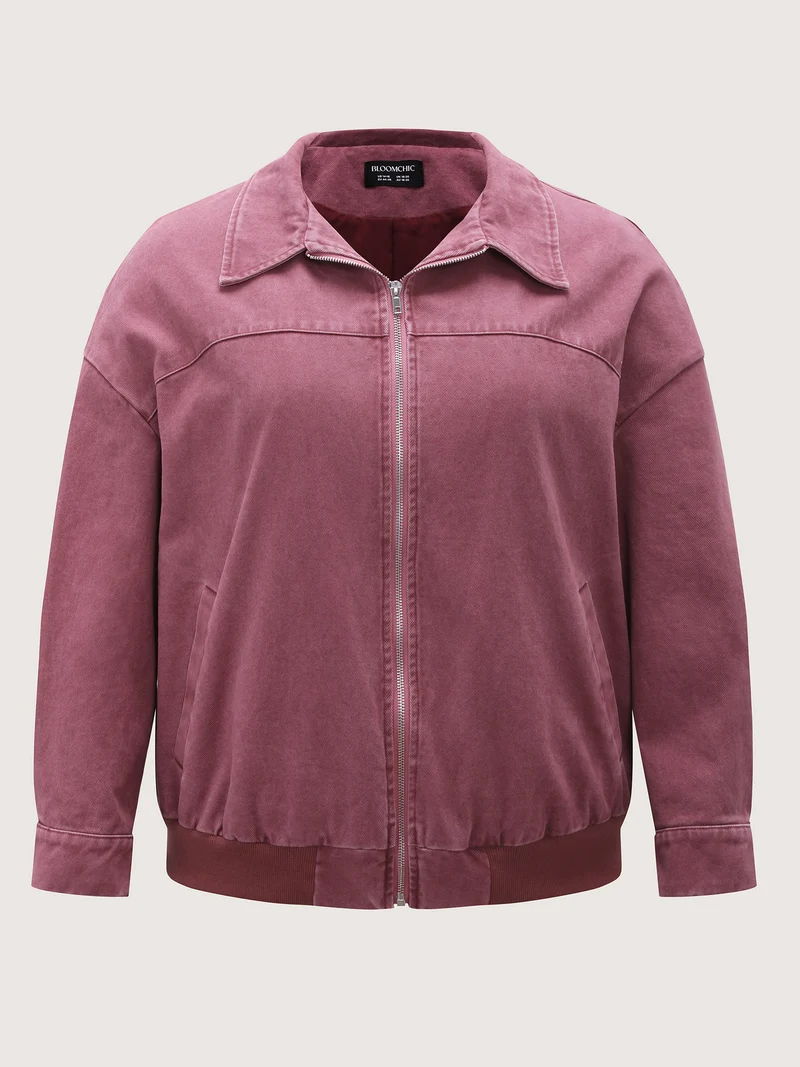 Pure Cotton Washed Zipper Jacket