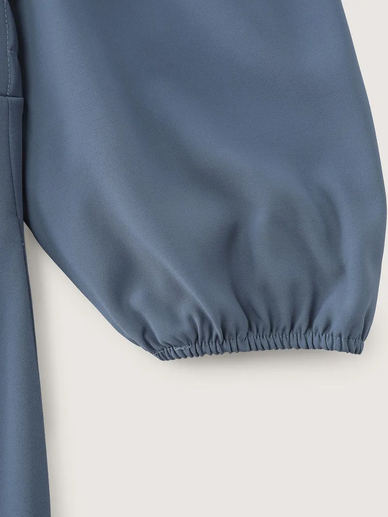 Knotted Front Placket Shirt Dress