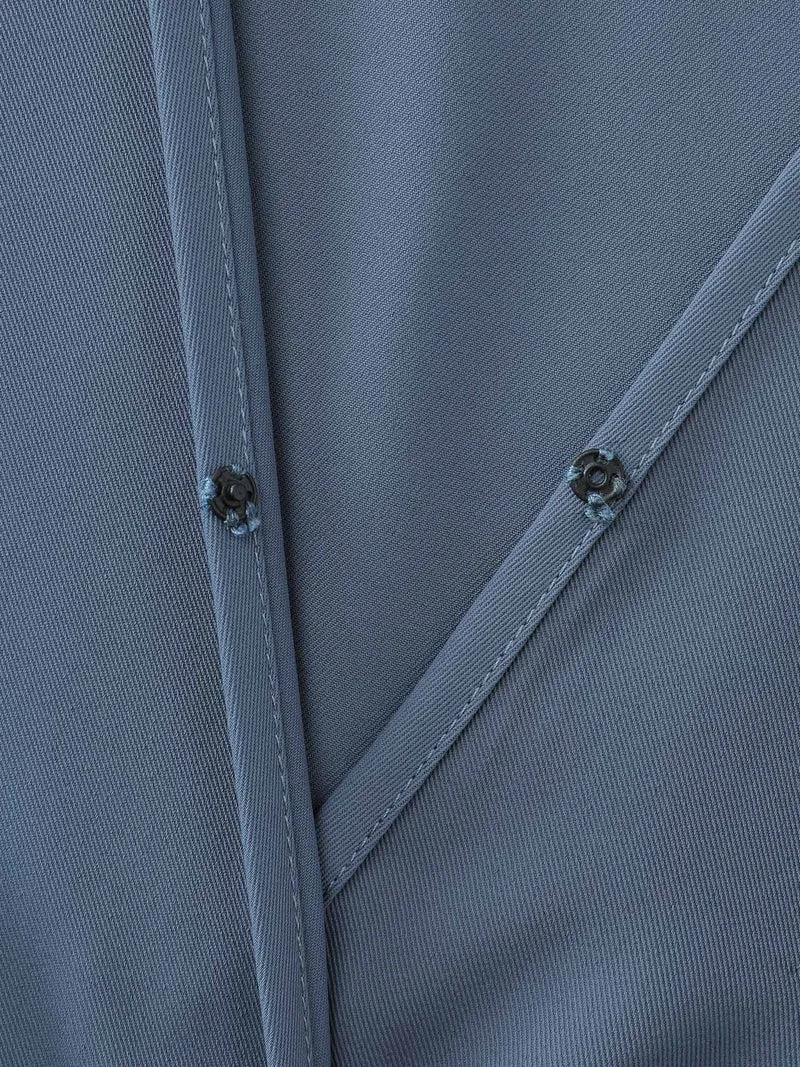 Knotted Front Placket Shirt Dress