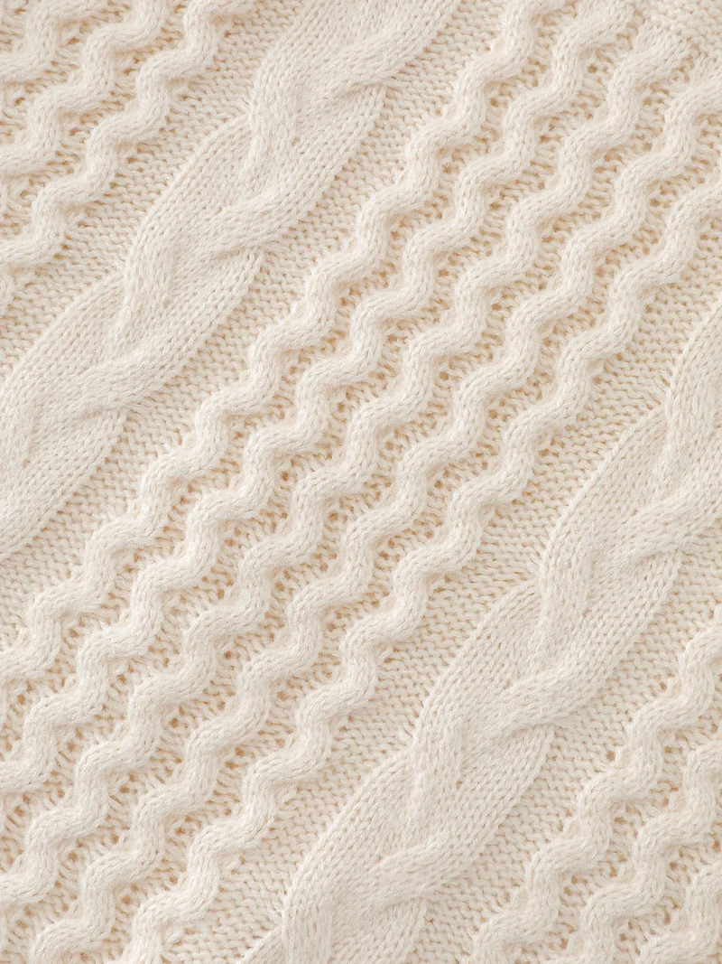 Textured Contrast Drop Shoulder Pullover