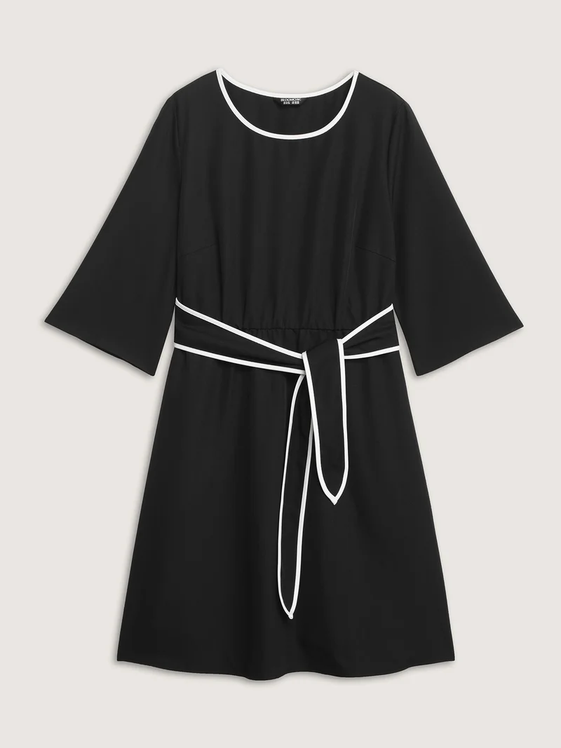 Bow-Front Waist Tie Midi Dress