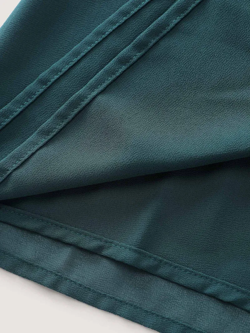 Ruffle Trim Cross-Tie Blouse